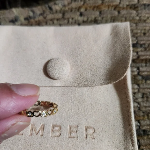 14K Yellow Gold & Diamond Heart Ring 3mm 0.08ct 6 1/2 Ember Jewelry 14k Stamped - Picture 4 of 8